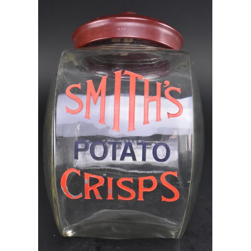 22 - Smith's Potato Crisps - a vintage 20th century 1920s Art Deco Smith's Potato Crisps glass advertisin... 