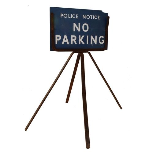 239 - A vintage mid 20th century double sided acrylic and wrought iron Police Notice sign for No Parking. ... 