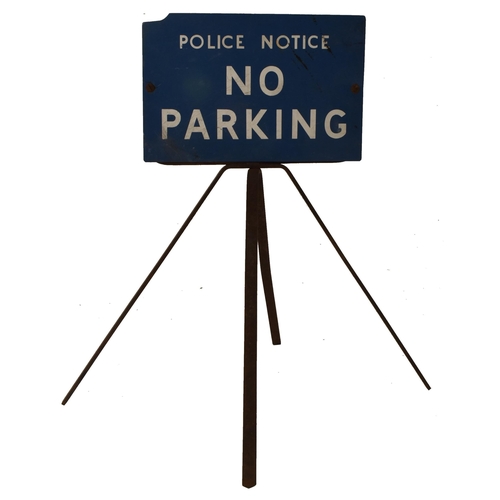 239 - A vintage mid 20th century double sided acrylic and wrought iron Police Notice sign for No Parking. ... 