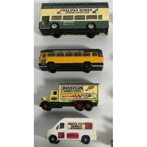 241 - Speedway - a collection of Lledo Code three diecast models of Speedway advertising interest together... 