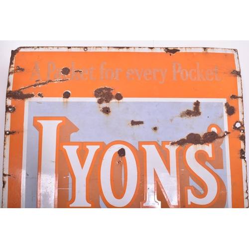 33 - Lyon's Tea - a large vintage early to mid 20th century Lyons Tea point of sale / shop display porcel... 