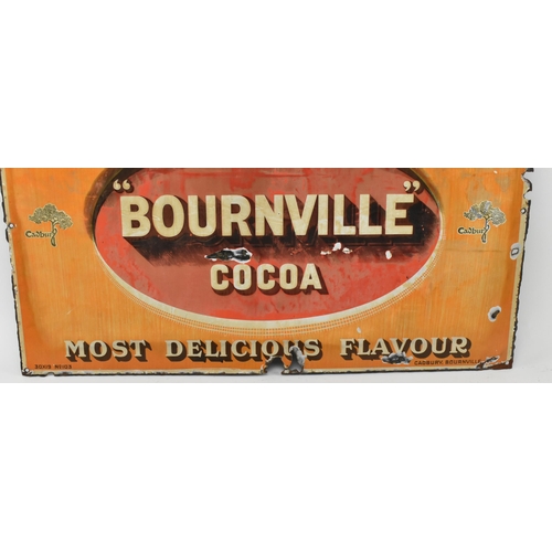 45 - Cadbury's Bournville Cocoa - a vintage 20th century 1920s Cadbury's Bournville Cocoa porcelain ename... 