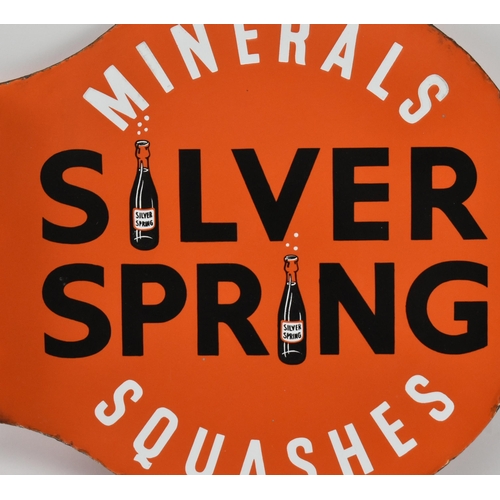 48 - Silver Spring - a retro mid 20th century 1950s Silver Spring porcelain enamel advertising double sid... 