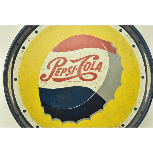 56 - Pepsi-Cola - a vintage mid century Pepsi Cola advertising enamel tin drinks tray. The tray painted w... 