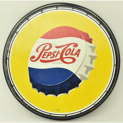 56 - Pepsi-Cola - a vintage mid century Pepsi Cola advertising enamel tin drinks tray. The tray painted w... 