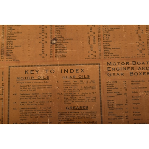 69 - An early 20th century Wakefield Castrol Lubrication Index. Printed in full colour with pictorial ima... 