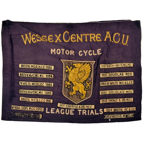 7 - Automobilia - an original 1920s / 1930s  inter-war period Wessex ACU Auto Cycle Union Motor Cycle Le... 