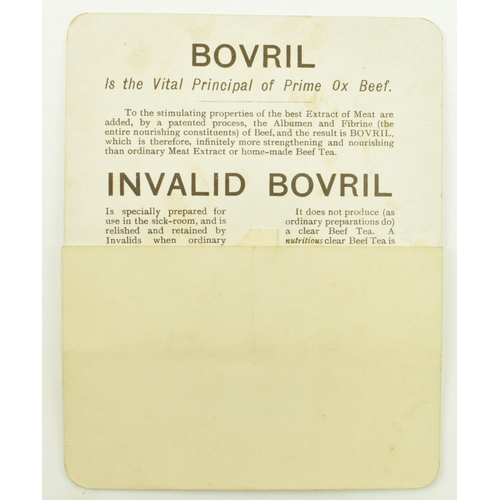 9 - Bovril - a late 19th century High Victorian pop-up advertising postcard. The card featuring two pop-... 