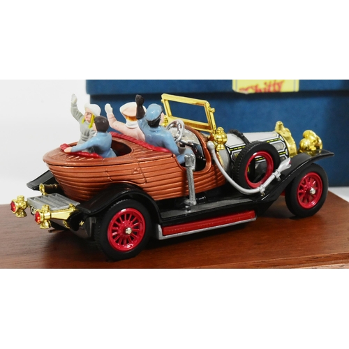 114 - Diecast - a Corgi made Chitty Chitty Bang Bang reissue diecast model. The model with all x4 passenge... 