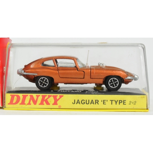 121 - Diecast - x3 original vintage Dinky Toys boxed diecast models comprising; 131 Jaguar E-Type, 244 Ply... 