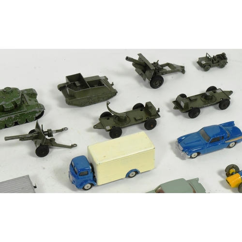 128 - Diercast - a collection of assorted vintage diecast model cars and military vehicles to include x2 T... 