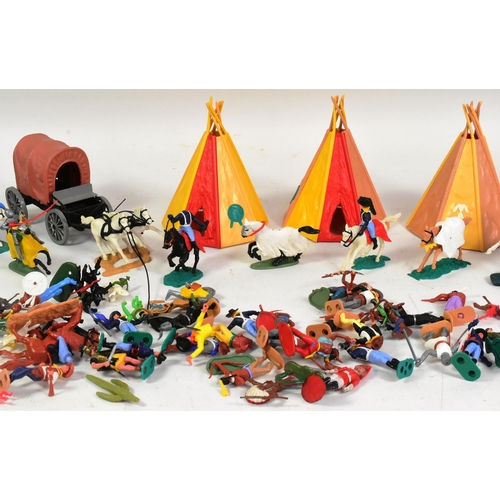 130 - Toy Soldiers - large collection of vintage Timpo plastic toy soldiers of Wild West / Cowboy & Indian... 