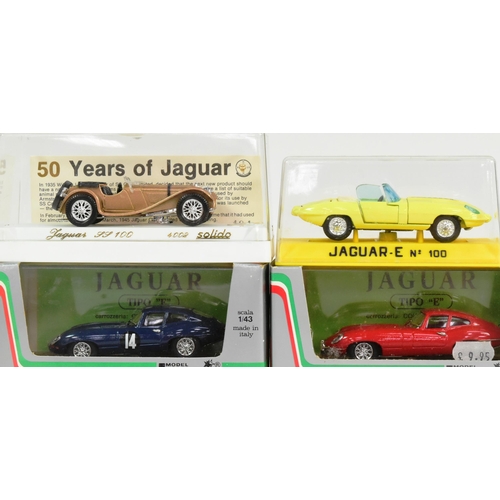 138 - Diecast - a collection of x10 Italian and French made diecast model Jaguar cars. Largely 1/43 scale ... 