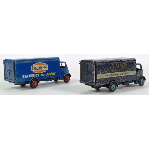 14 - Diecast - x2 original vintage Dinky Super Toys diecast models. Both Guy Vans with advertising decals... 