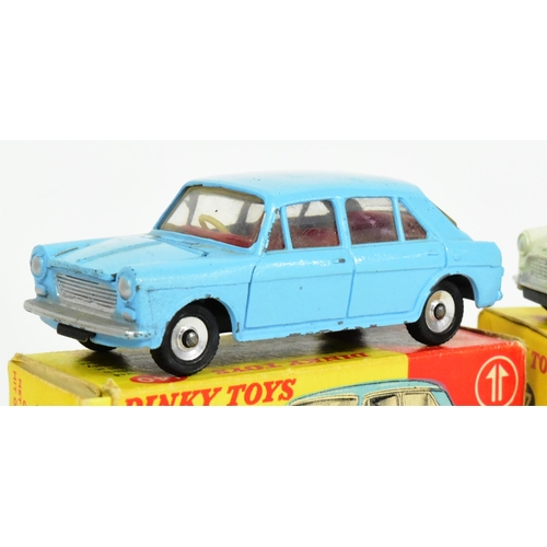 142 - Diecast - x2 original vintage Dinky Toys diecast model cars comprising 197 Morris Mini Traveller and... 