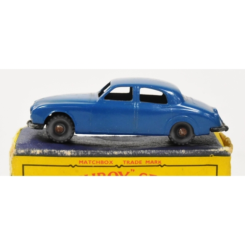 146 - Diecast - x3 original vintage Lesney made Matchbox diecast models comprising; No. 65 Jaguar Sedan, N... 