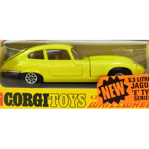 148 - Diecast - a vintage Corgi Whizzwheels diecast model No. 374 Jaguar 4.2 Litre E Type 2+2. Yellow mode... 