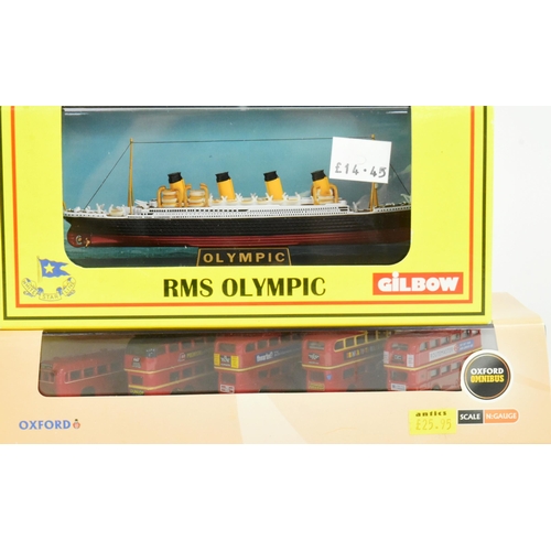 156 - White Star Line - Gilbow - x 3 White Star Line diecast 1/1750 scale models E10004 RMS Britannic, E10... 