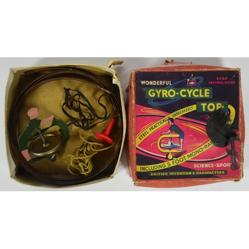 174 - A vintage English made (Process Toy Co) ' Wonderful Gyro-Cycle Top containing single piece track to ... 