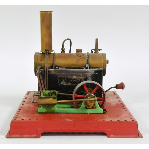 176 - A vintage Mamod stationary steam engine plant No. SE3 comprising of horizontal copper and brass boil... 