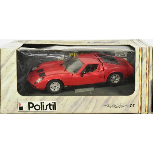 182 - Diecast - A collection of x6 1/8 scale model cars from various makers, such as Polistil, Maisto and ... 