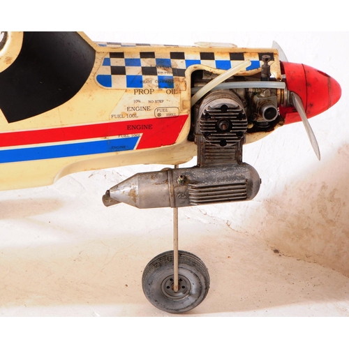 217 - Radio Controlled Plane - a vintage model RC plane fuselage and wings. Fibreglass construction, fitte... 