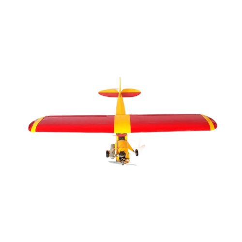 224 - Radio Controlled Plane - a vintage model RC plane fuselage and wings. Wooden construction, in yellow... 