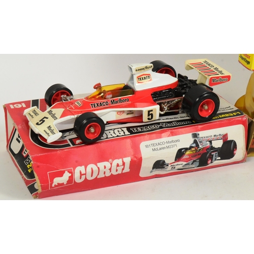 228 - Diecast - a collection of x5 assorted vintage diecast models comprising Corgi 191 Texaco Marlboro Mc... 