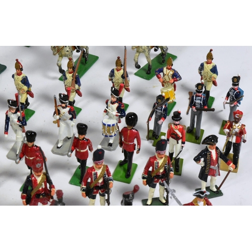 231 - A large collection of assorted hand painted metal toy soldiers to include; Highland Pipers, French C... 