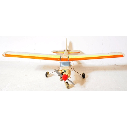 236 - Radio Controlled Plane - a vintage model RC plane fuselage and wings. Fitted with front engine and p... 