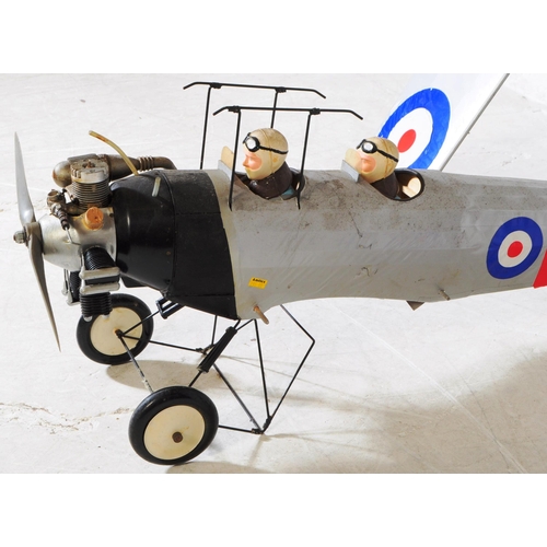 244 - Radio Controlled Plane - a vintage model RC bi-plane with fuselage, upper and lower wings, engine, p... 