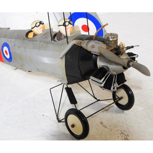 244 - Radio Controlled Plane - a vintage model RC bi-plane with fuselage, upper and lower wings, engine, p... 