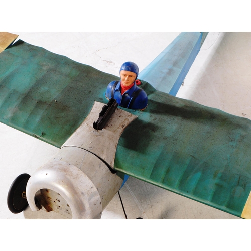 248 - Radio Controlled Plane - a vintage model RC plane fuselage and wings. Dark green with German cross a... 