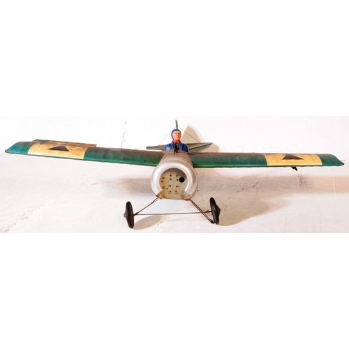 248 - Radio Controlled Plane - a vintage model RC plane fuselage and wings. Dark green with German cross a... 