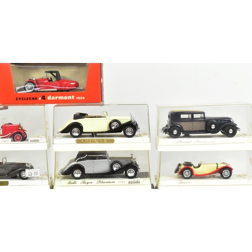 254 - Diecast - a collection of x17 Solido (France) made 1/43 scale boxed diecast models to include; 1926 ... 