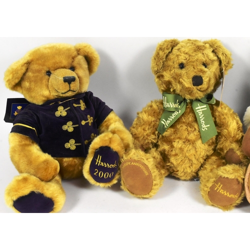 267 - Teddy Bears - a collection of x5 original Harrods soft toy teddy bears comprising; 100 Year Teddy An... 