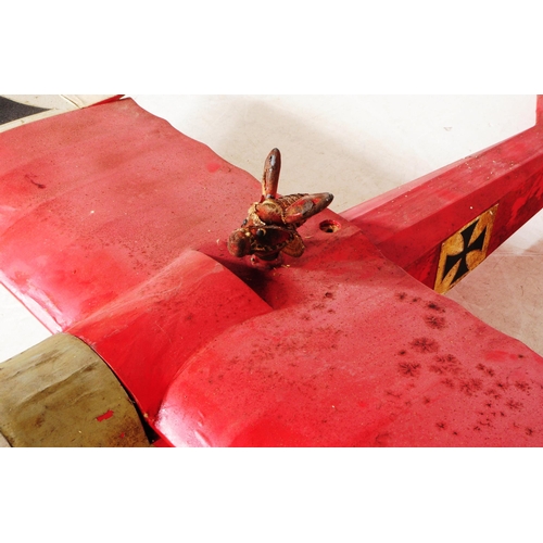 273 - Radio Controlled Plane - a vintage model RC plane fuselage and wings. Wooden construction, painted r... 