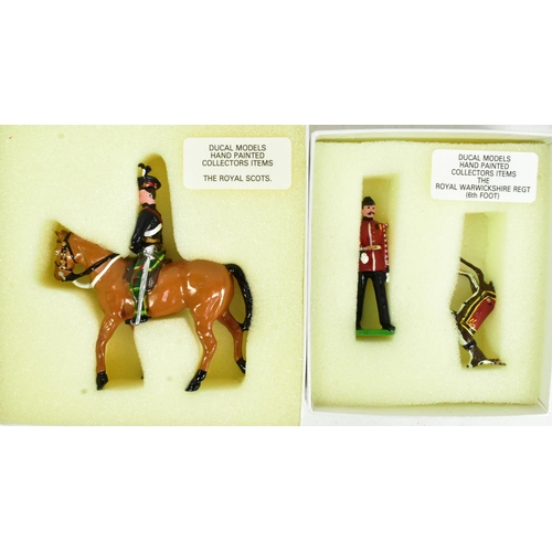 276 - Toy Soldiers - x4 Ducal made 54mm cast metal hand painted toy soldiers comprising; The Royal Scots, ... 