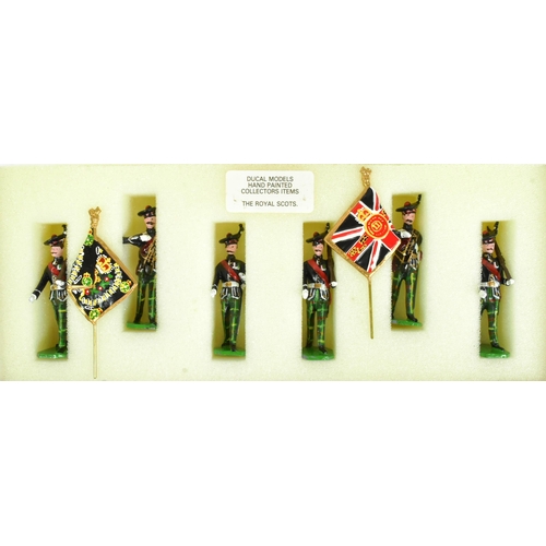 276 - Toy Soldiers - x4 Ducal made 54mm cast metal hand painted toy soldiers comprising; The Royal Scots, ... 