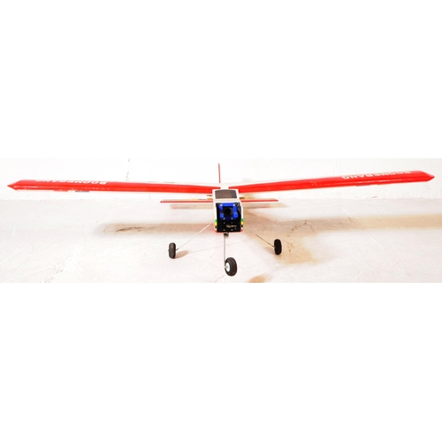 279 - Radio Controlled Plane - a vintage model RC plane fuselage and wings. Wooden construction decorated ... 