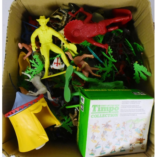 283 - Toy Soldiers - a large collection of plastic toy soldiers and accessories. Largely Timpo examples of... 