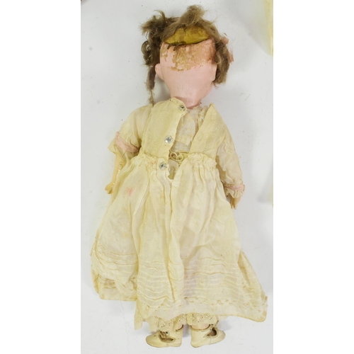 318 - An early 20th Century German Armand Marseille bisque headed doll. Blue fixed eyes, finely painted br... 