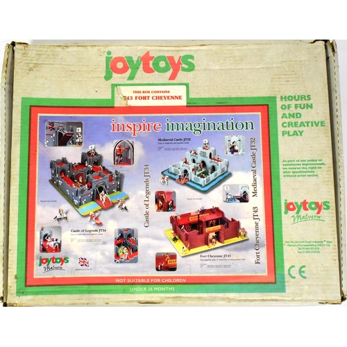 333 - JoyToys - x2 vintage 1970s JoyToys made multi-part wooden slot together model forts comprising Fort ... 