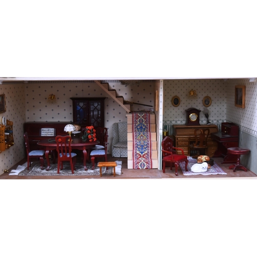 335 - Dolls House - a hand made scratch built wooden dolls house. Four storeys plus attic and a huge quant... 