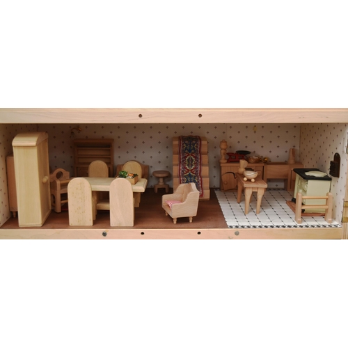 335 - Dolls House - a hand made scratch built wooden dolls house. Four storeys plus attic and a huge quant... 