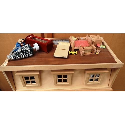 335 - Dolls House - a hand made scratch built wooden dolls house. Four storeys plus attic and a huge quant... 