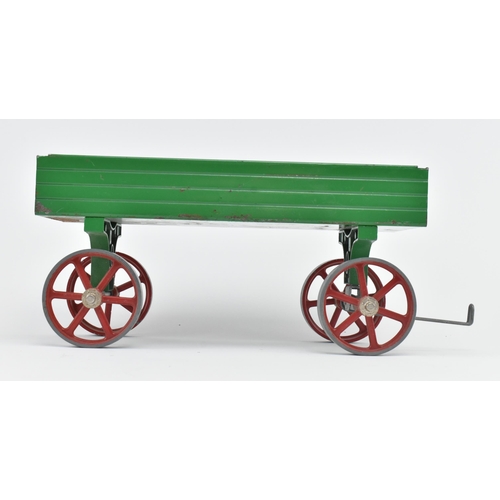 350 - Mamod - a vintage Mamod Steam Tractor model TEA1 together with an open wagon trailer and burner tray... 