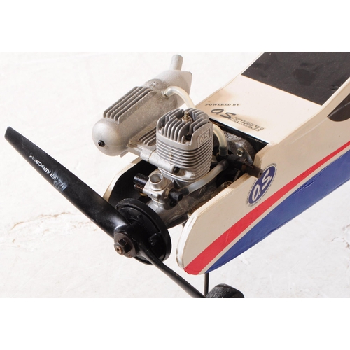 362 - Radio Controlled Plane - a vintage model RC plane fuselage and wings. Fitted with front engine, prop... 