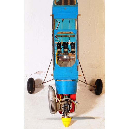 364 - Radio Controlled Plane - a vintage model RC plane fuselage and wings. Fitted with front engine, prop... 