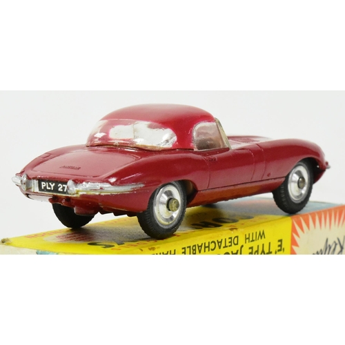 365 - Diecast - a vintage Corgi Toys diecast model No. 307 E Type Jaguar with detachable hard top. Model a... 